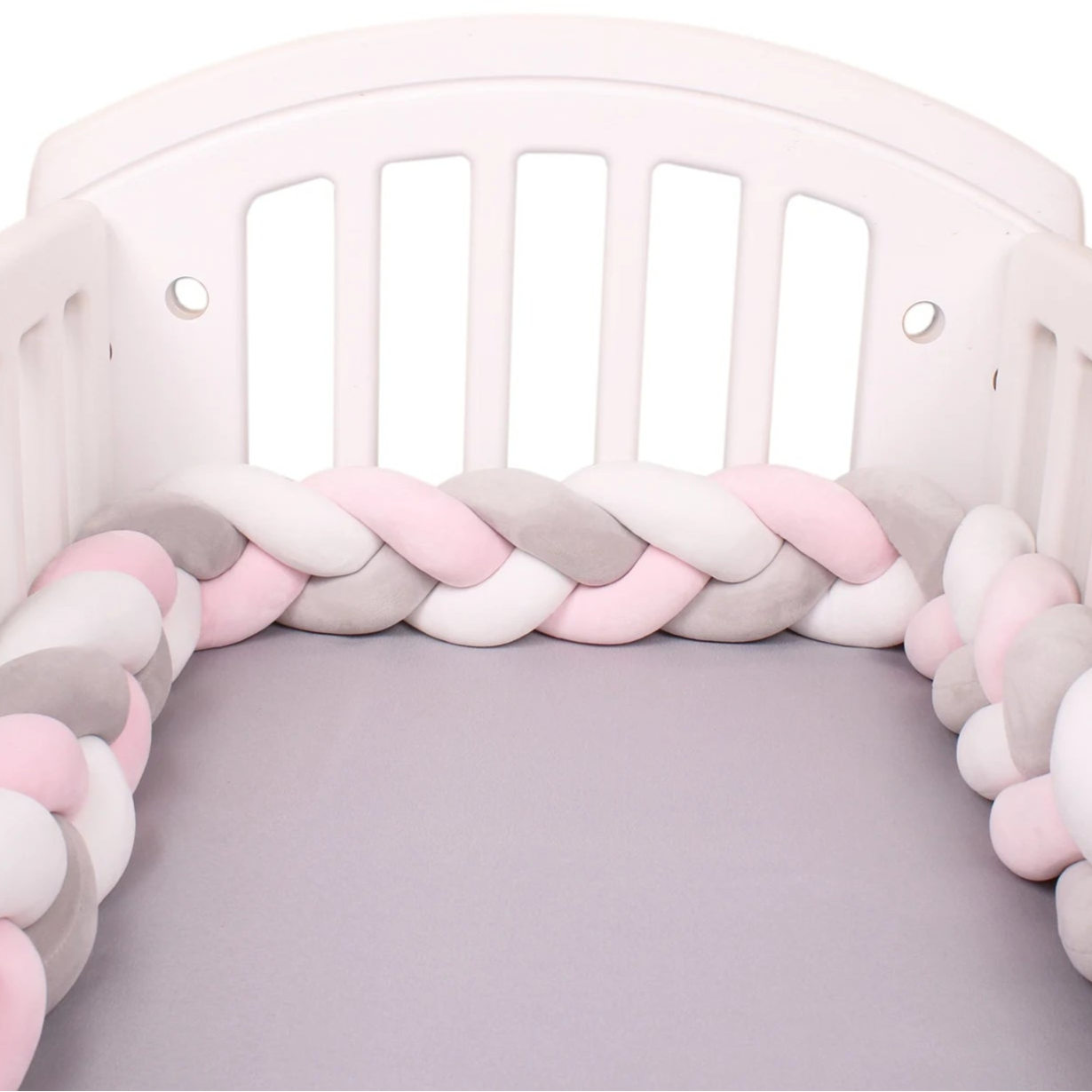 Tour de lit bebe ultradoux mauve rose - idealechambredebb.com