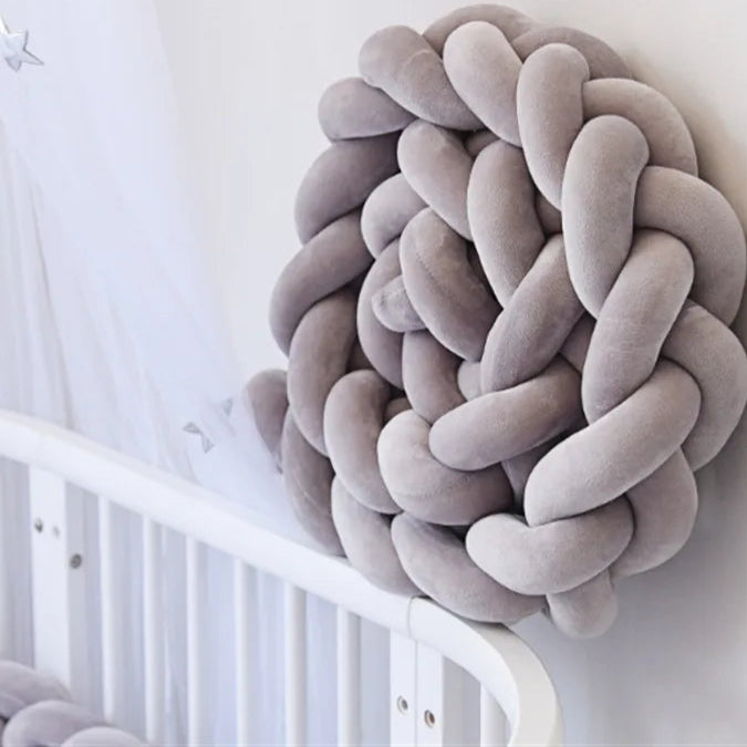 Tour de lit pour bebe Coton doux gris -idealechambredebb.com
