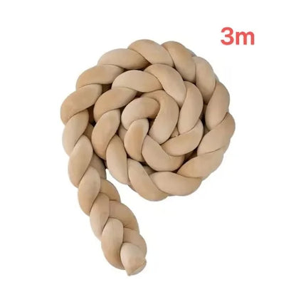 Tour de lit pour bebe Coton doux beige-sombre 3m-idealechambredebb.com