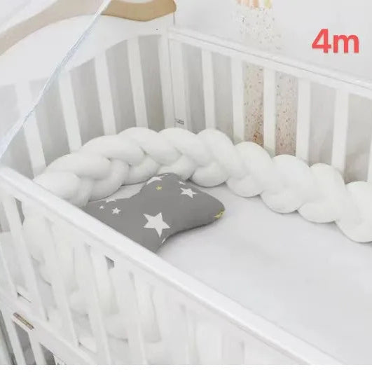 Tour de lit pour-bebe Coton doux beige 4m - idealechambredebb.com