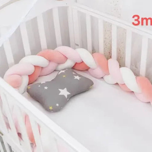Tour de lit pour-bebe Coton doux rose rose 3m - idealechambredebb.com