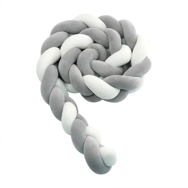 Tresse de lit Belle protection gris blanc