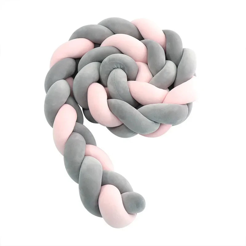 Tresse de lit Belle protection rose gris