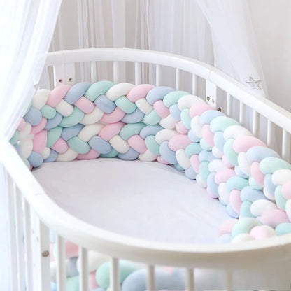 Tresse de lit Belle protection rose vert blanc