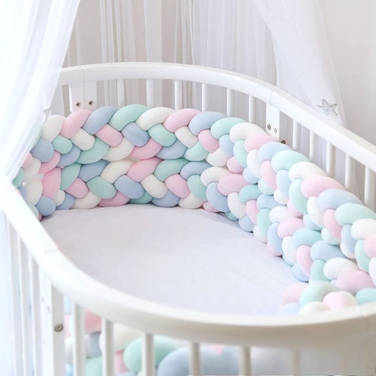 Tresse de lit Belle protection rose vert blanc