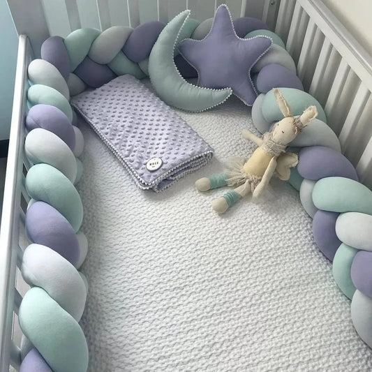 Tresse de lit Excellente pour bébé bleu mauve blanc 