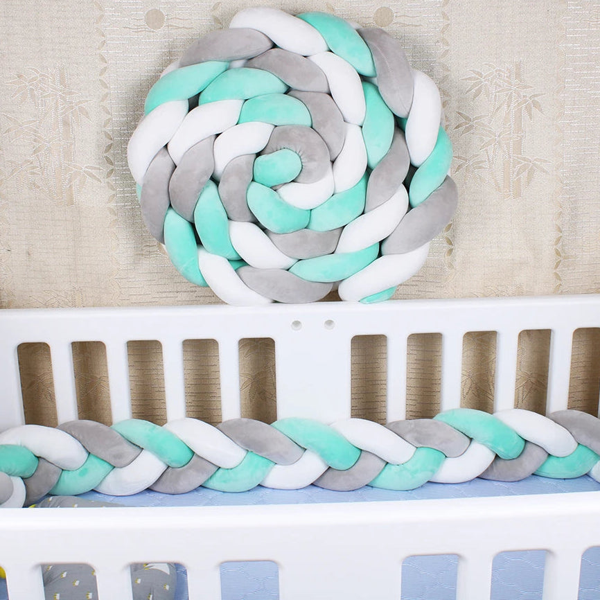 Tresse de lit Style nordique bleu gris blnc