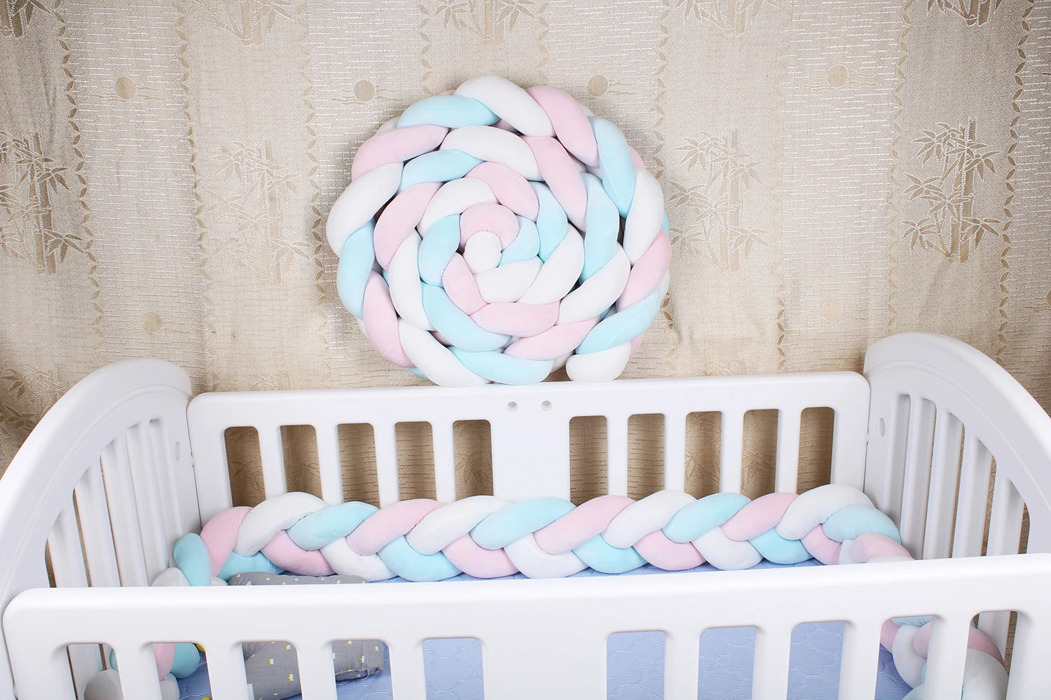 Tresse de lit Style nordique rose bleu blanc