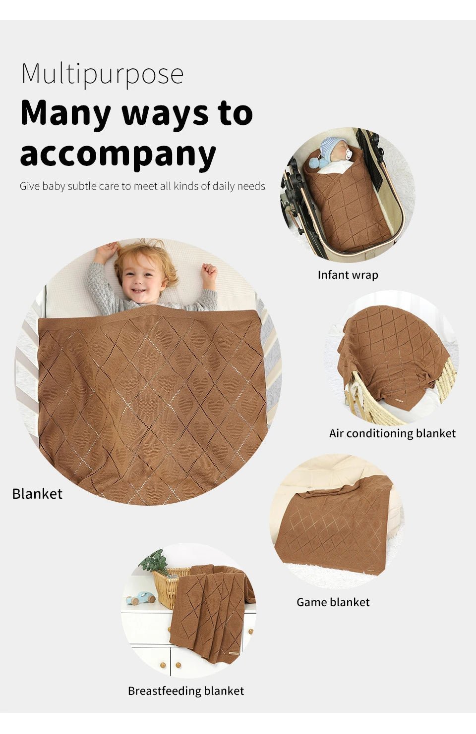 Couvertures pour bébé en tricot de coton - Chambre de Bébé Idéale