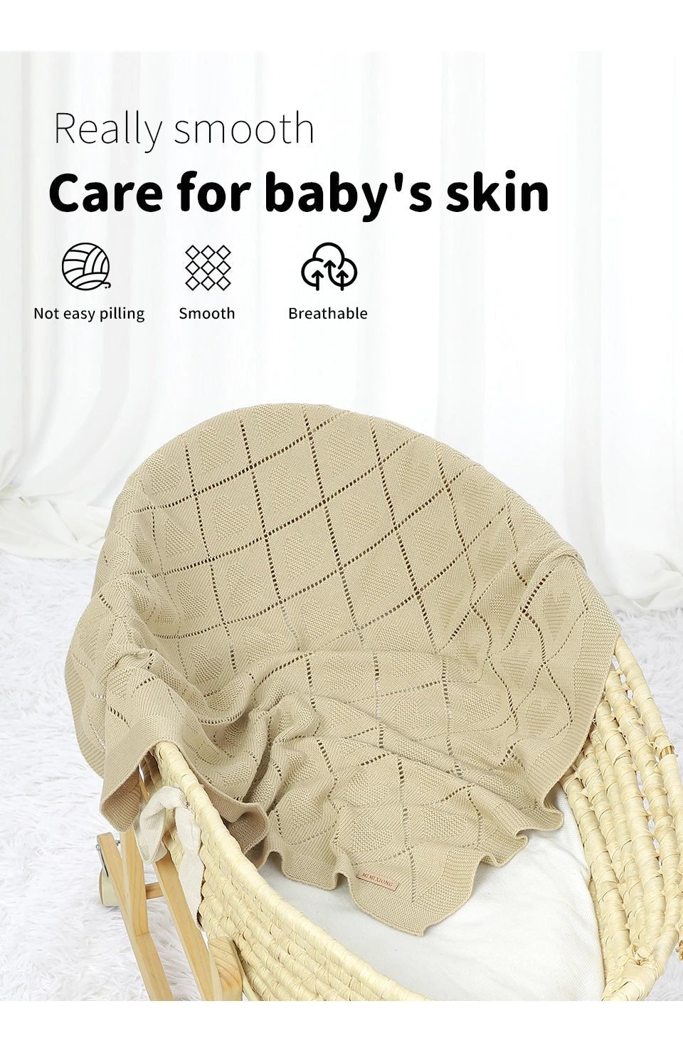 Couvertures pour bébé en tricot de coton - Chambre de Bébé Idéale