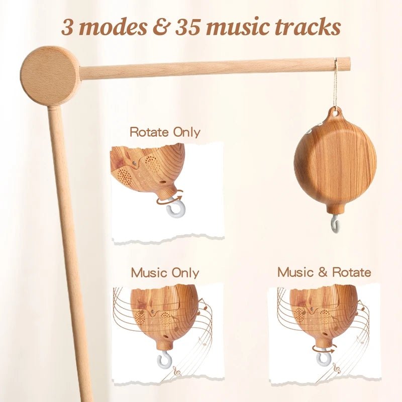 Mobile musicale bébé en bois - Chambre de Bébé Idéale
