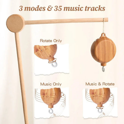 Mobile musicale bébé en bois - Chambre de Bébé Idéale
