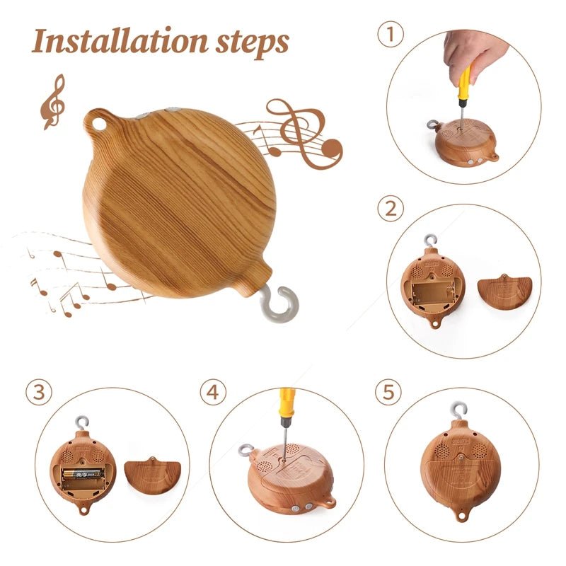 Mobile musicale bébé en bois - Chambre de Bébé Idéale
