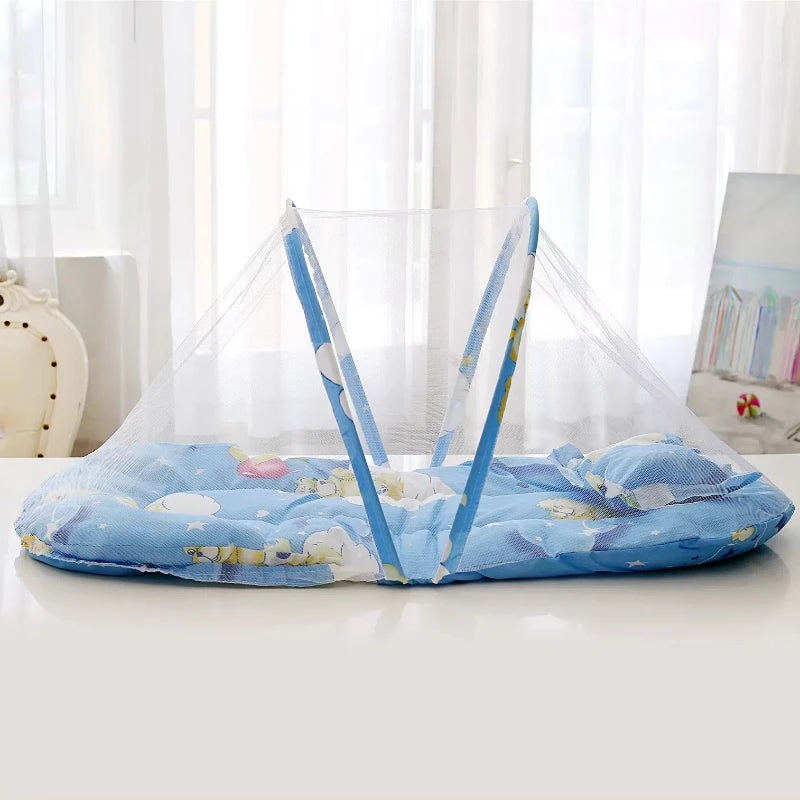 moustiquaire-lit-bebe-flexible bleu-Chambre de bébé idéale