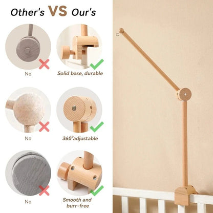 Support de mobile bébé en bois - Chambre de Bébé Idéale