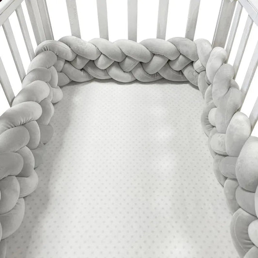 Tour de Lit Bebe - CozyKnot™ - Gris - Chambre de Bébé Idéale