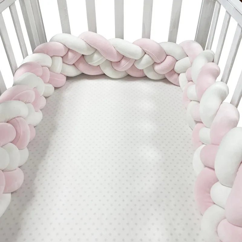 Tour de Lit Bebe - CozyKnot™ - Rose Blanc - Chambre de Bébé Idéale