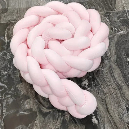 Tour de Lit Bebe - CozyKnot™ - Rose Blanc - Chambre de Bébé Idéale