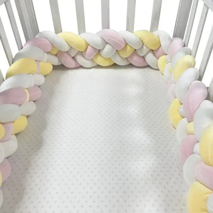 Tour de Lit Bebe - CozyKnot™ - Rose Blanc - Chambre de Bébé Idéale