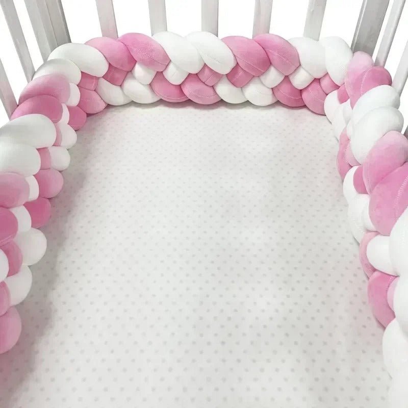 Tour de Lit Bebe - CozyKnot™ - Rose Blanc - Chambre de Bébé Idéale