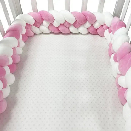 Tour de Lit Bebe - CozyKnot™ - Rose Blanc - Chambre de Bébé Idéale