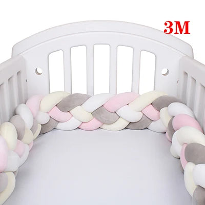 tour de lit respirant 3m rose gris blanc-idealechambredebb.com