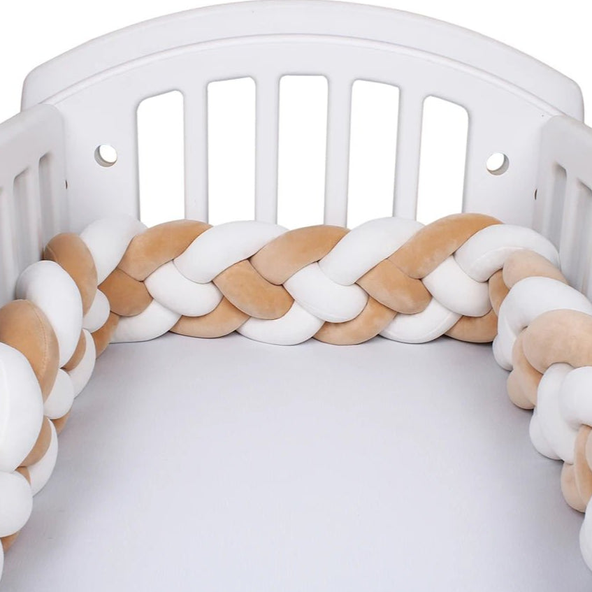 Tour de lit respirant blanc orange- Chambre de Bébé Idéale