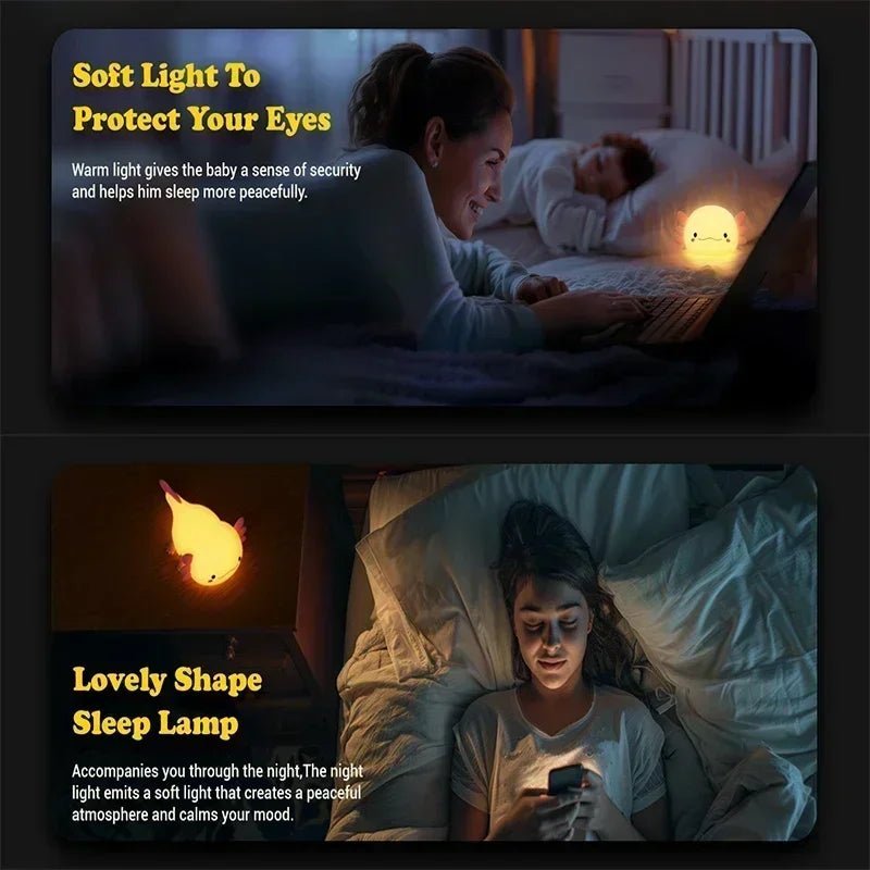 Veilleuse Axolotl mignonne en silicone - Chambre de Bébé Idéale