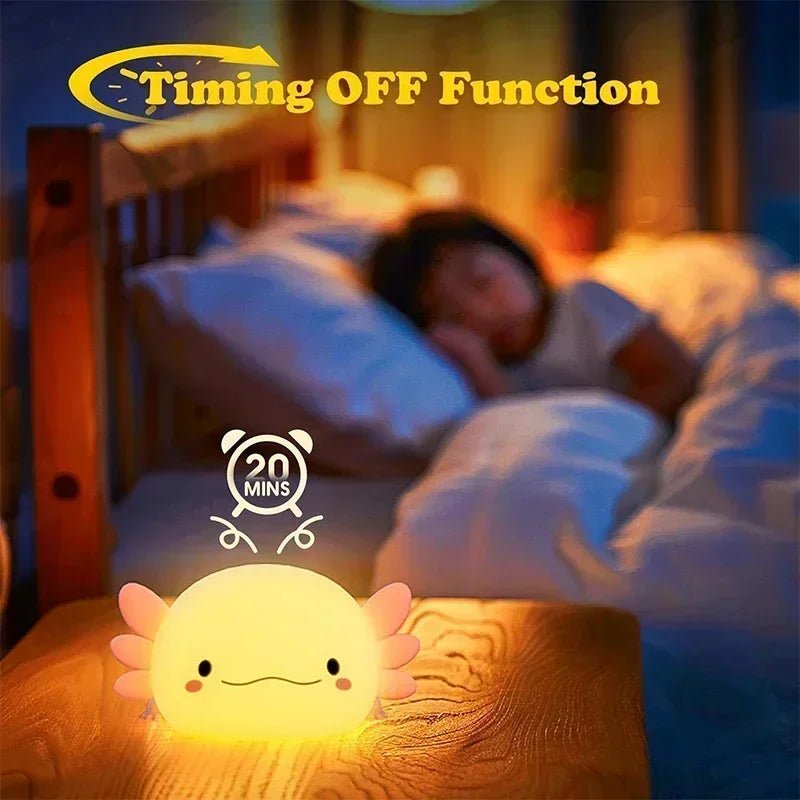 Veilleuse Axolotl mignonne en silicone - Chambre de Bébé Idéale