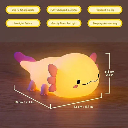 Veilleuse Axolotl mignonne en silicone - Chambre de Bébé Idéale